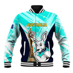 Custom Australia Soccer Baseball Jacket Matildas Kangaroo With World Cup Trophy 2023 Turquoise Version