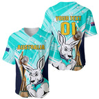 Custom Australia Soccer Baseball Jersey Matildas Kangaroo With World Cup Trophy 2023 Turquoise Version