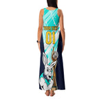Custom Australia Soccer Family Matching Tank Maxi Dress and Hawaiian Shirt Matildas Kangaroo With World Cup Trophy 2023 Turquoise Version