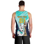 Custom Australia Soccer Men Tank Top Matildas Kangaroo With World Cup Trophy 2023 Turquoise Version