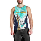 Custom Australia Soccer Men Tank Top Matildas Kangaroo With World Cup Trophy 2023 Turquoise Version
