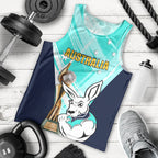 Custom Australia Soccer Men Tank Top Matildas Kangaroo With World Cup Trophy 2023 Turquoise Version