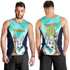 Custom Australia Soccer Men Tank Top Matildas Kangaroo With World Cup Trophy 2023 Turquoise Version