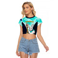 Custom Australia Soccer Raglan Cropped T Shirt Matildas Kangaroo With World Cup Trophy 2023 Turquoise Version