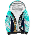 Custom Australia Soccer Sherpa Hoodie Matildas Kangaroo With World Cup Trophy 2023 Turquoise Version