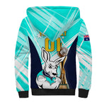 Custom Australia Soccer Sherpa Hoodie Matildas Kangaroo With World Cup Trophy 2023 Turquoise Version