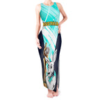 Custom Australia Soccer Tank Maxi Dress Matildas Kangaroo With World Cup Trophy 2023 Turquoise Version