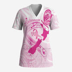 Personalised Aotearoa Breast Cancer Scrub Top New Zealand Maori Pattern - Aussie Hoodie