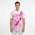 Personalised Aotearoa Breast Cancer Scrub Top New Zealand Maori Pattern - Aussie Hoodie