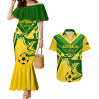 Australia Soccer Couples Matching Mermaid Dress and Hawaiian Shirt Go Socceroos