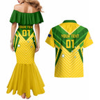 Australia Soccer Couples Matching Mermaid Dress and Hawaiian Shirt Go Socceroos