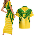 Australia Soccer Couples Matching Short Sleeve Bodycon Dress and Hawaiian Shirt Go Socceroos