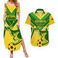 Australia Soccer Couples Matching Summer Maxi Dress and Hawaiian Shirt Go Socceroos