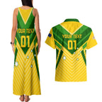 Australia Soccer Couples Matching Tank Maxi Dress and Hawaiian Shirt Go Socceroos