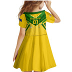 Australia Soccer Family Matching Mermaid Dress and Hawaiian Shirt Go Socceroos