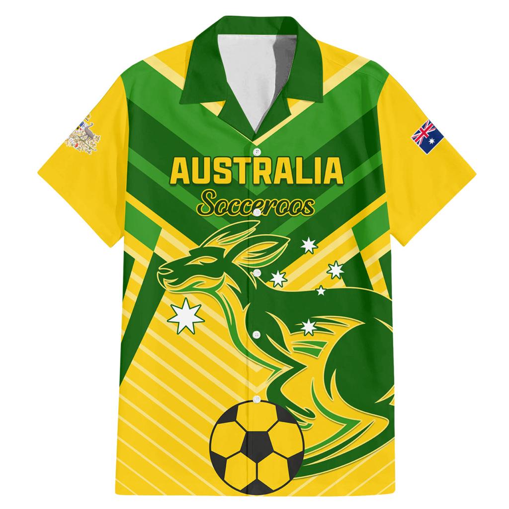 Australia Soccer Family Matching Mermaid Dress and Hawaiian Shirt Go Socceroos