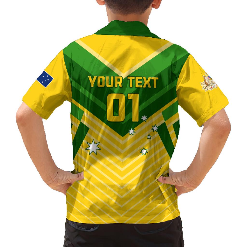 Australia Soccer Family Matching Puletasi and Hawaiian Shirt Go Socceroos