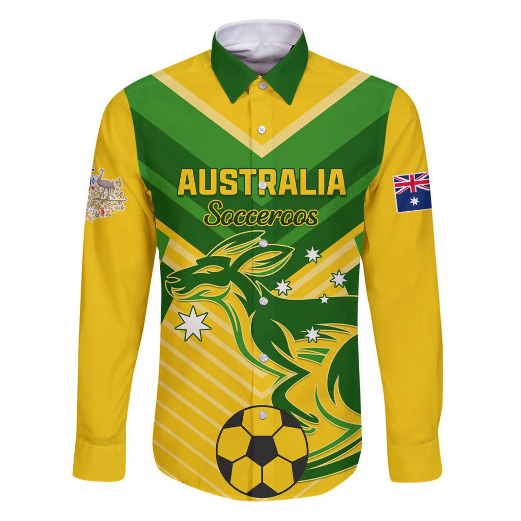 Australia Soccer Family Matching Puletasi and Hawaiian Shirt Go Socceroos