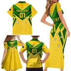 Australia Soccer Family Matching Short Sleeve Bodycon Dress and Hawaiian Shirt Go Socceroos
