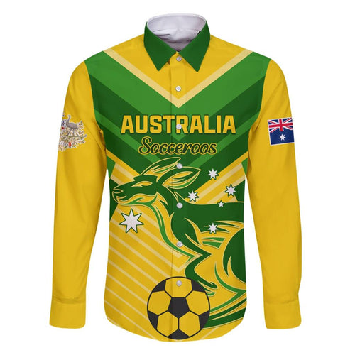 Australia Soccer Family Matching Short Sleeve Bodycon Dress and Hawaiian Shirt Go Socceroos