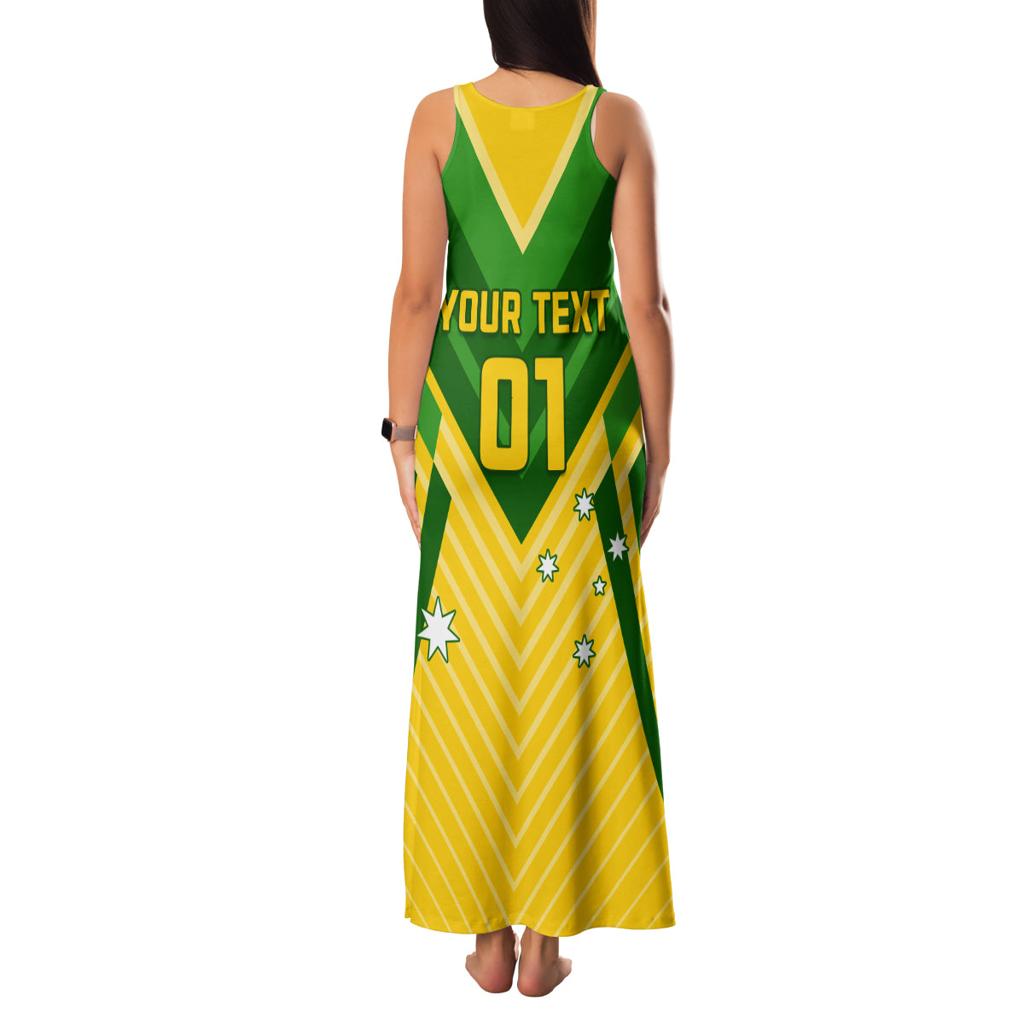 Australia Soccer Family Matching Tank Maxi Dress and Hawaiian Shirt Go Socceroos