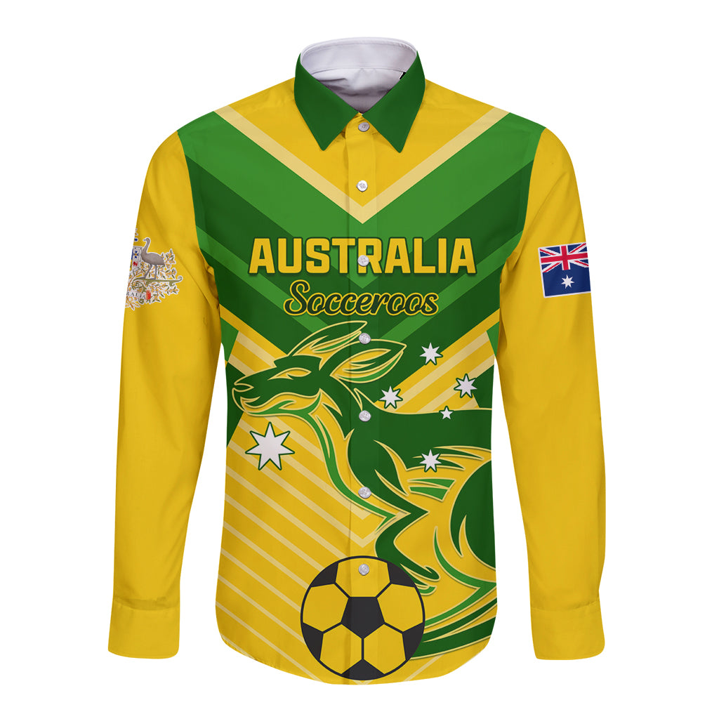 Australia Soccer Long Sleeve Button Shirt Go Socceroos