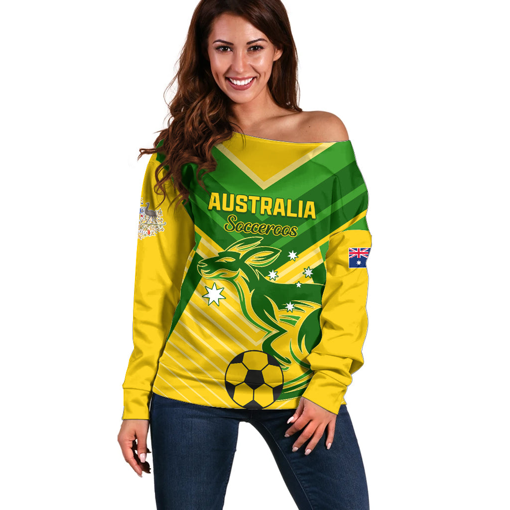 Australia Soccer Off Shoulder Sweater Go Socceroos