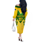 Australia Soccer Off The Shoulder Long Sleeve Dress Go Socceroos