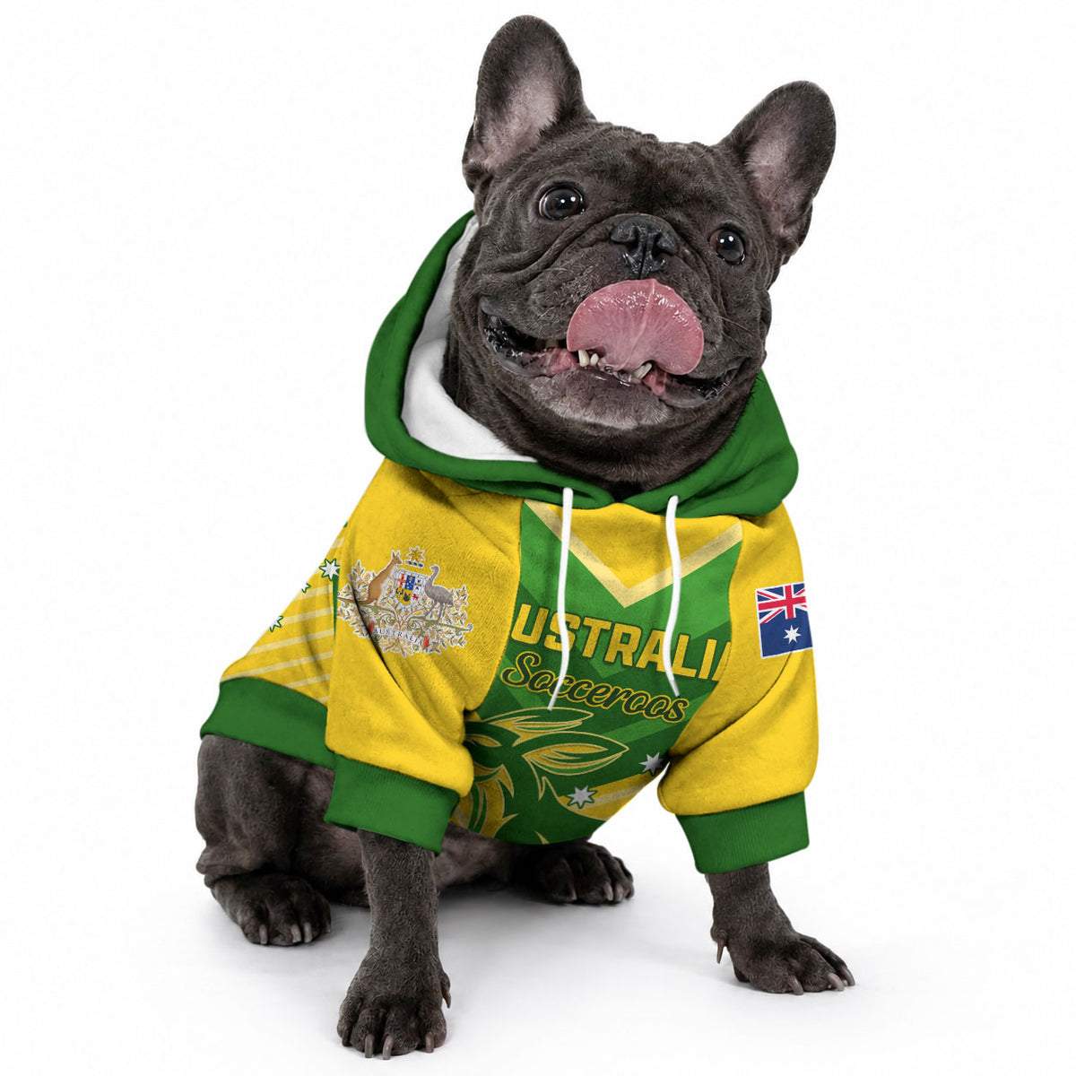 Custom Australia Soccer Pet Hoodie Go Socceroos