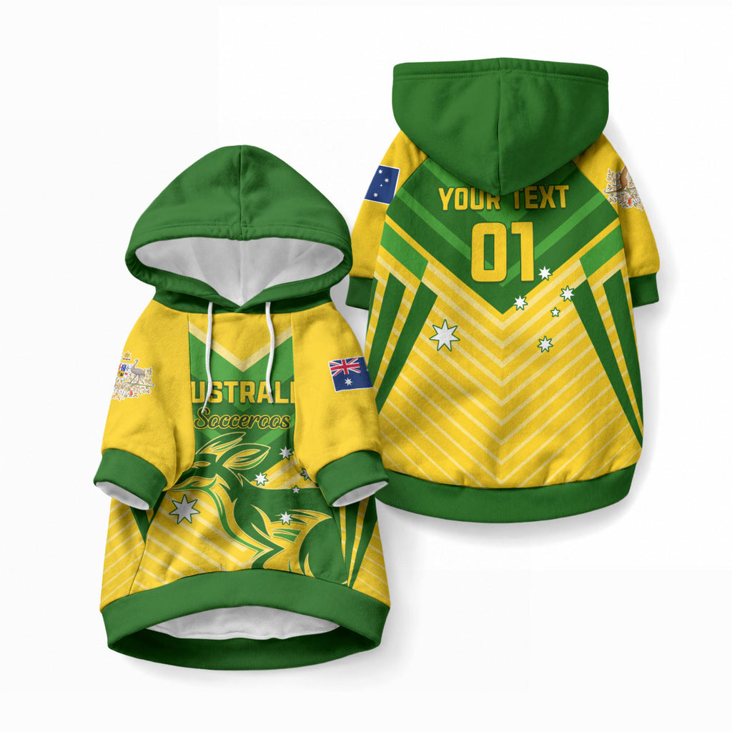 Custom Australia Soccer Pet Hoodie Go Socceroos