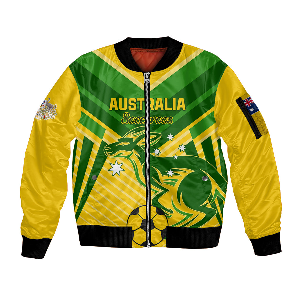 Australia Soccer Sleeve Zip Bomber Jacket Go Socceroos