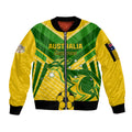 Australia Soccer Sleeve Zip Bomber Jacket Go Socceroos