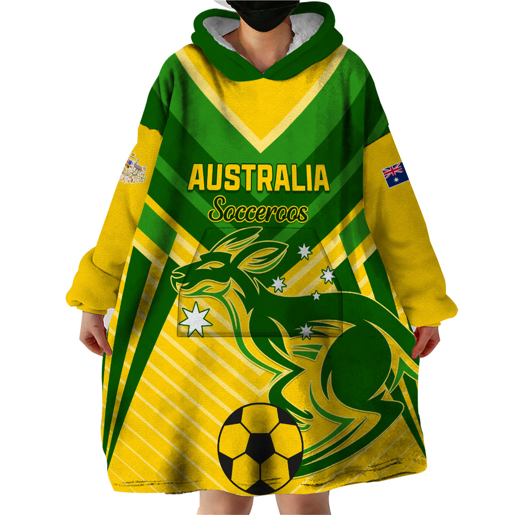 Australia Soccer Wearable Blanket Hoodie Go Socceroos