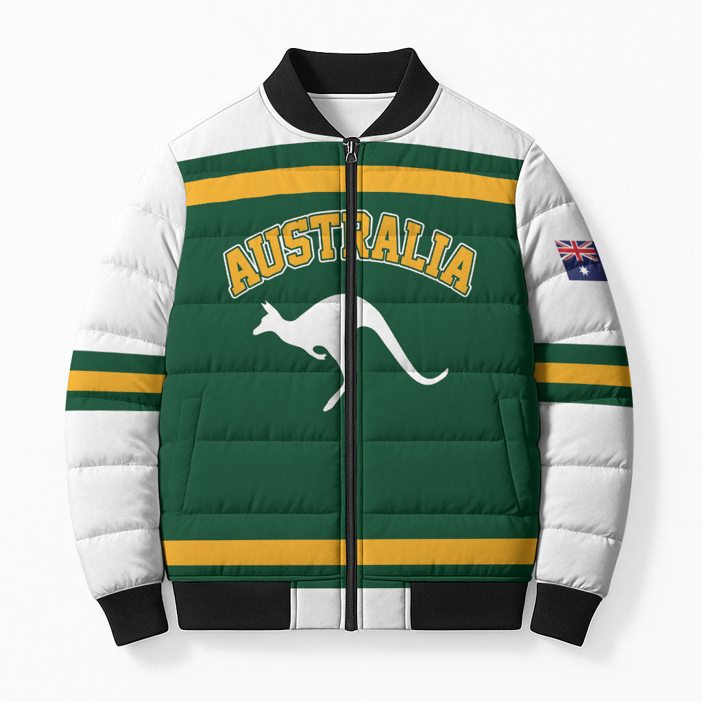Custom Hockey Australia Bomber Puffer Jacket Kookaburras Go Champions
