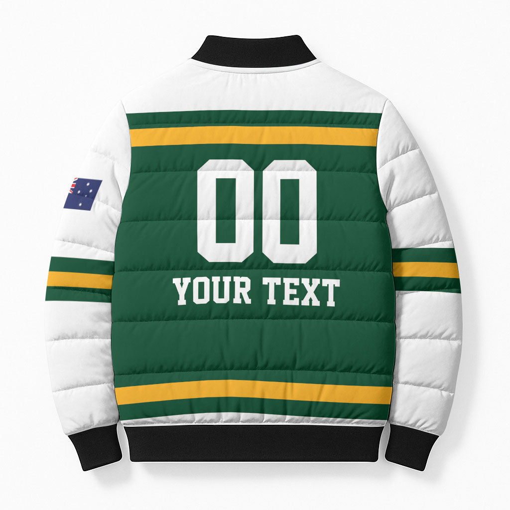 Custom Hockey Australia Bomber Puffer Jacket Kookaburras Go Champions