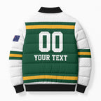 Custom Hockey Australia Bomber Puffer Jacket Kookaburras Go Champions
