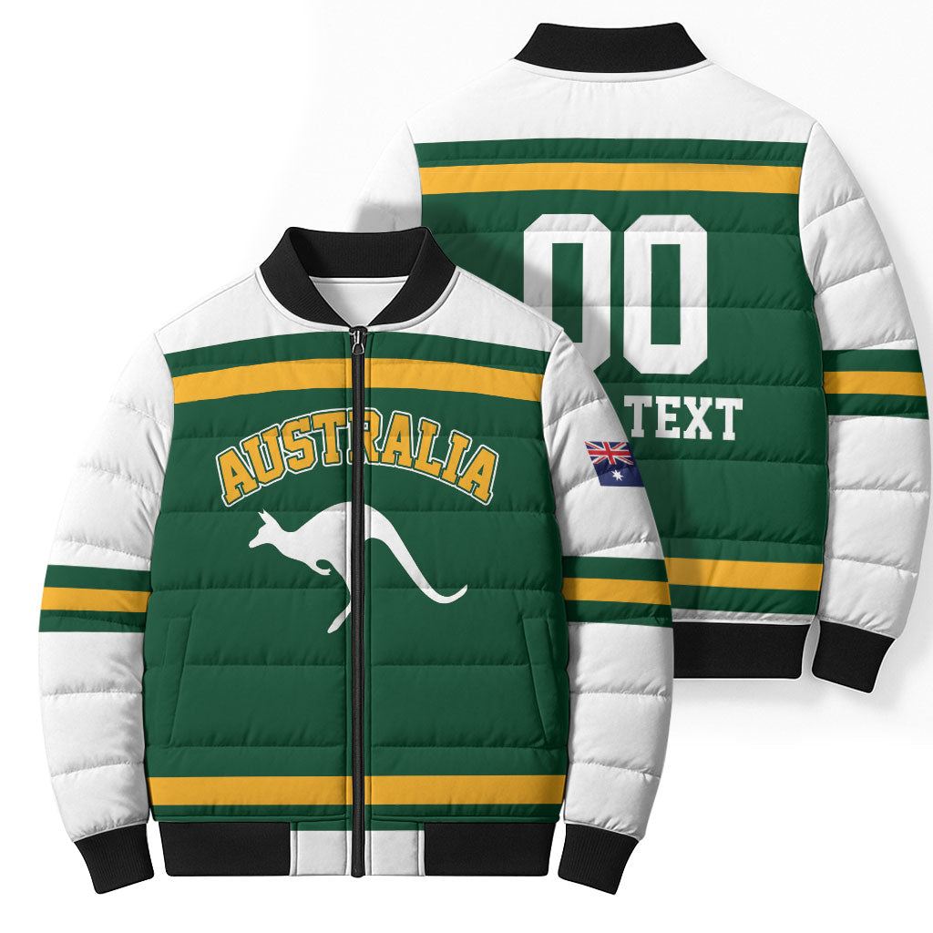 Custom Hockey Australia Bomber Puffer Jacket Kookaburras Go Champions