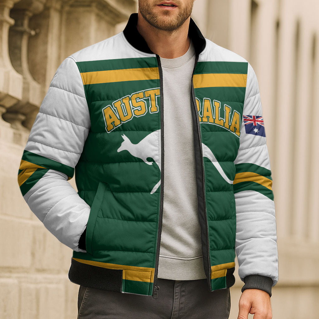 Custom Hockey Australia Bomber Puffer Jacket Kookaburras Go Champions