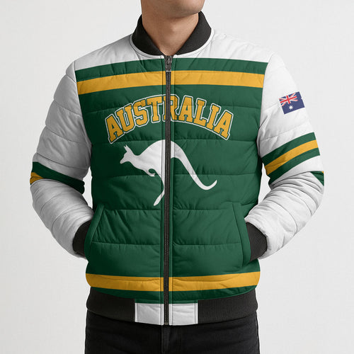 Custom Hockey Australia Bomber Puffer Jacket Kookaburras Go Champions