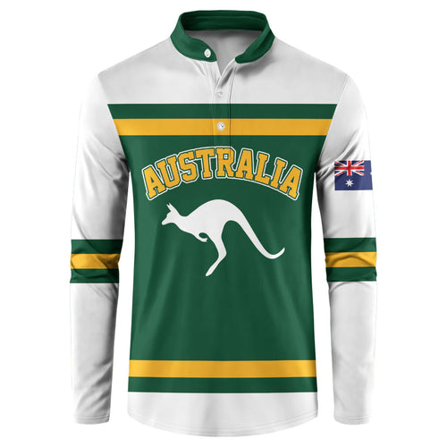 Custom Hockey Australia Button Sweatshirt Kookaburras Go Champions