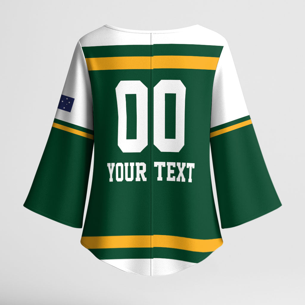 Custom Hockey Australia Kimono Sleeve Blouse Kookaburras Go Champions