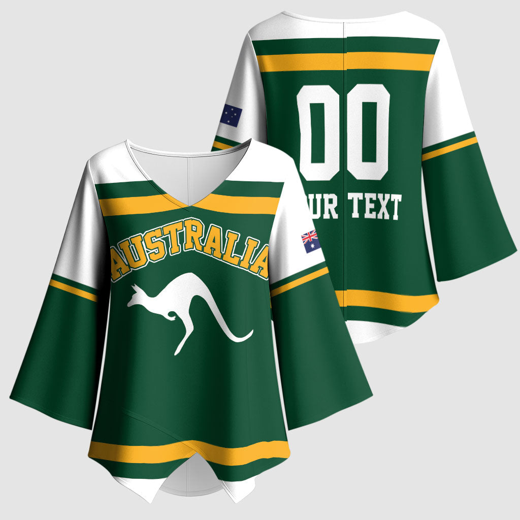 Custom Hockey Australia Kimono Sleeve Blouse Kookaburras Go Champions