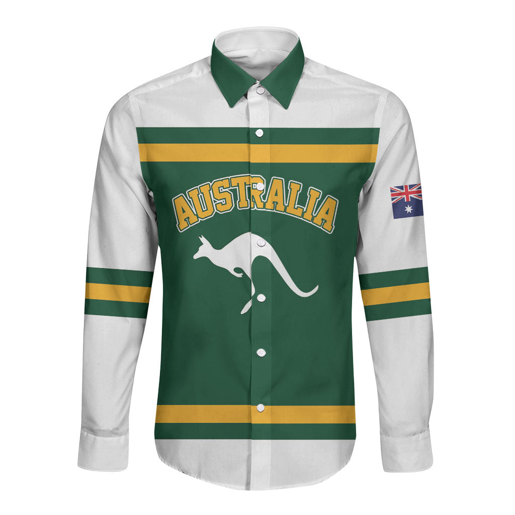 Custom Hockey Australia Long Sleeve Button Shirt Kookaburras Go Champions