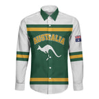 Custom Hockey Australia Long Sleeve Button Shirt Kookaburras Go Champions