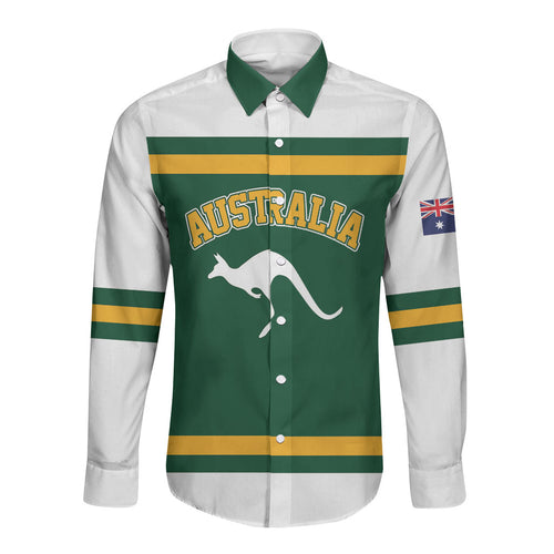 Custom Hockey Australia Long Sleeve Button Shirt Kookaburras Go Champions