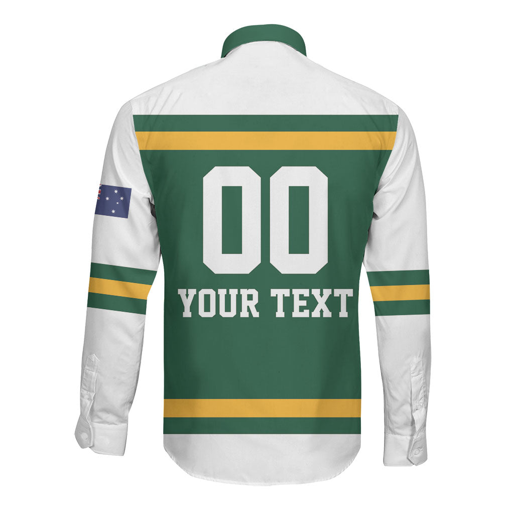 Custom Hockey Australia Long Sleeve Button Shirt Kookaburras Go Champions