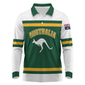 Custom Hockey Australia Long Sleeve Polo Shirt Kookaburras Go Champions