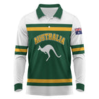 Custom Hockey Australia Long Sleeve Polo Shirt Kookaburras Go Champions