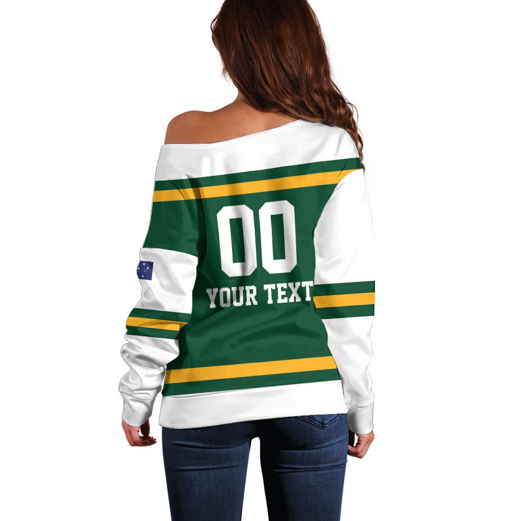 Custom Hockey Australia Off Shoulder Sweater Kookaburras Go Champions