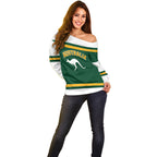 Custom Hockey Australia Off Shoulder Sweater Kookaburras Go Champions
